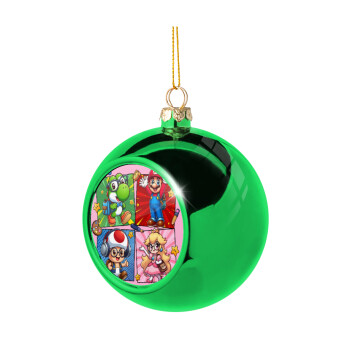 Back to the School Mario & Friends, Green Christmas tree ornament ball 8cm