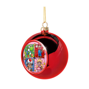 Back to the School Mario & Friends, Christmas tree ball Red 8cm