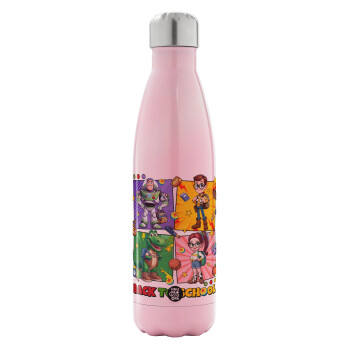 Back to the School Buzz & Friends, Metal mug thermos Pink Iridiscent (Stainless steel), double wall, 500ml