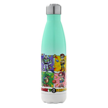 Back to the School Buzz & Friends, Metal mug thermos Green/White (Stainless steel), double wall, 500ml