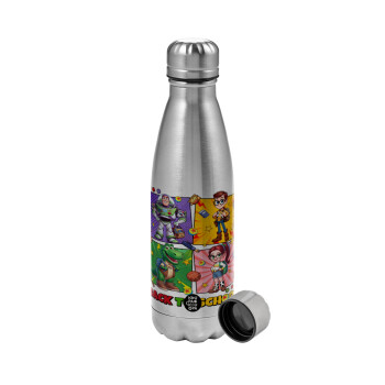 Back to the School Buzz & Friends, Metallic water bottle, stainless steel, 750ml