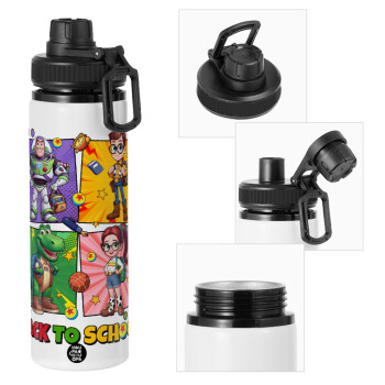 Back to the School Buzz & Friends, Metal water bottle with safety cap, aluminum 850ml