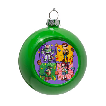 Back to the School Buzz & Friends, Green Christmas tree ornament bauble 8cm