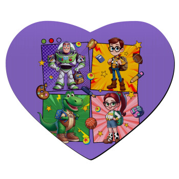 Back to the School Buzz & Friends, Mousepad heart 23x20cm