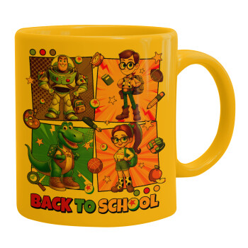 Back to the School Buzz & Friends, Ceramic coffee mug yellow, 330ml