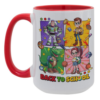 Back to the School Buzz & Friends, Κούπα Mega 15oz, κεραμική Κόκκινη, 450ml