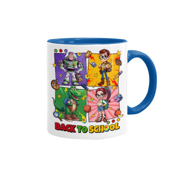 Back to the School Buzz & Friends, Mug colored blue, ceramic, 330ml