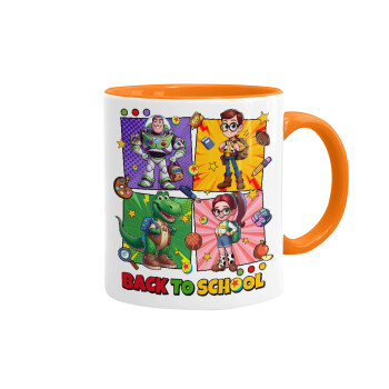 Back to the School Buzz & Friends, Mug colored orange, ceramic, 330ml