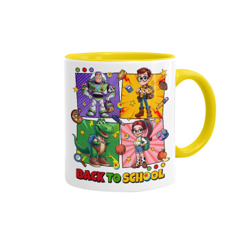 Back to the School Buzz & Friends, Mug colored yellow, ceramic, 330ml