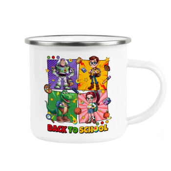 Back to the School Buzz & Friends, Metallic enamel cup white 360ml