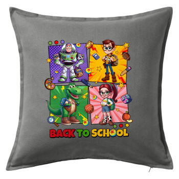 Back to the School Buzz & Friends, Sofa cushion Grey 50x50cm includes filling