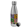 Metallic water bottle, stainless steel, 750ml