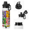 Metal water bottle with safety cap, aluminum 850ml