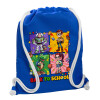 Backpack pouch GYMBAG Blue, with pocket (40x48cm) & thick cords