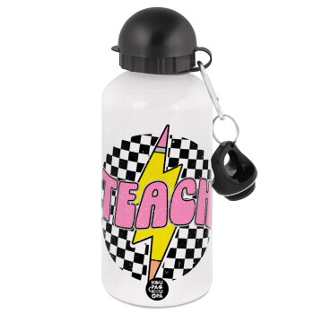 Teach, Metal water bottle, White, aluminum 500ml