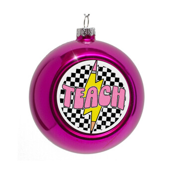 Teach, Purple Christmas tree ornament bauble 8cm