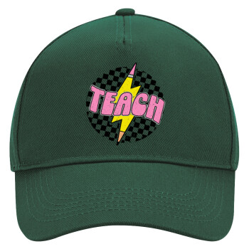 Teach, Adult Ultimate Hat GREEN, (100% COTTON DRILL, ADULT, UNISEX, ONE SIZE)