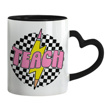 Teach, Mug heart black handle, ceramic, 330ml