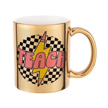 Teach, Mug ceramic, gold mirror, 330ml