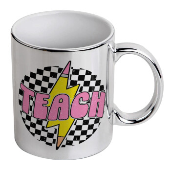 Teach, Mug ceramic, silver mirror, 330ml