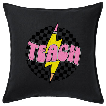 Teach, Sofa cushion black 50x50cm includes filling