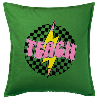 Teach, Sofa cushion Green 50x50cm includes filling