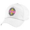 Children's Baseball Cap, 100% Cotton Twill, White (COTTON, CHILDREN'S, UNISEX, ONE SIZE)