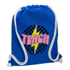 Backpack pouch GYMBAG Blue, with pocket (40x48cm) & thick cords