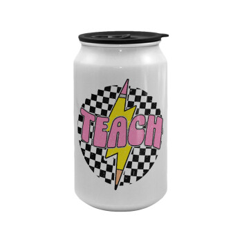 Teach, Κούπα ταξιδιού μεταλλική με καπάκι (tin-can) 500ml