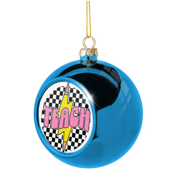 Teach, Blue Christmas tree ball ornament 8cm