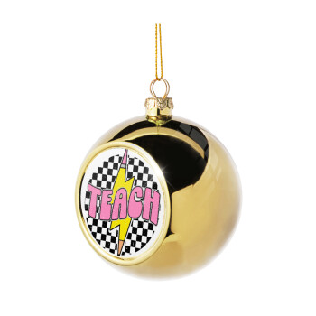 Teach, Golden Christmas tree ball ornament 8cm