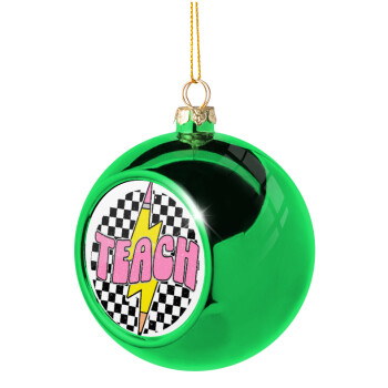 Teach, Green Christmas tree ornament ball 8cm