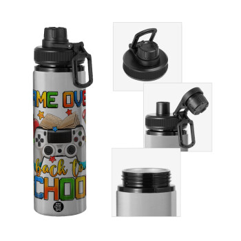 GAME OVER, Back to the School, Metallic water bottle with safety cap, 850ml aluminum