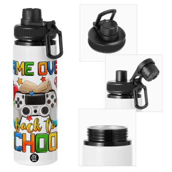 GAME OVER, Back to the School, Metal water bottle with safety cap, aluminum 850ml