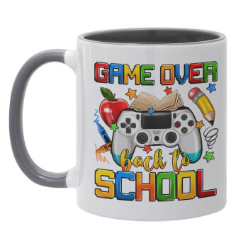 GAME OVER, Back to the School, Mug colored grey, ceramic, 330ml