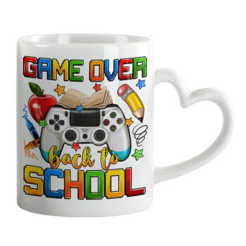 GAME OVER, Back to the School, Mug heart handle, ceramic, 330ml