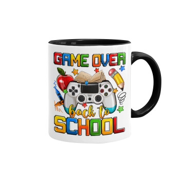 GAME OVER, Back to the School, Mug colored black, ceramic, 330ml