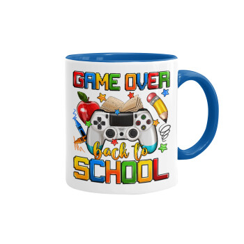 GAME OVER, Back to the School, Mug colored blue, ceramic, 330ml