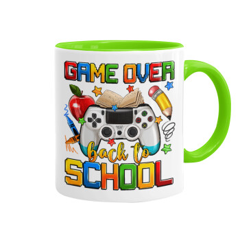 GAME OVER, Back to the School, Mug colored light green, ceramic, 330ml