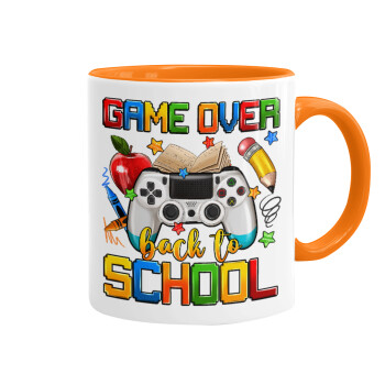 GAME OVER, Back to the School, Mug colored orange, ceramic, 330ml