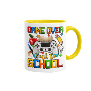 GAME OVER, Back to the School, Mug colored yellow, ceramic, 330ml