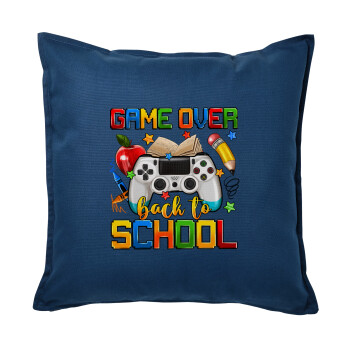 GAME OVER, Back to the School, Sofa cushion Blue 50x50cm includes filling