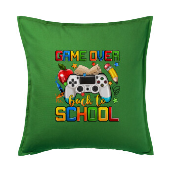 GAME OVER, Back to the School, Sofa cushion Green 50x50cm includes filling