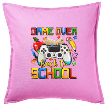 GAME OVER, Back to the School, Sofa cushion Pink 50x50cm includes filling