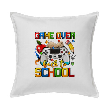 GAME OVER, Back to the School, Sofa cushion White 50x50cm includes filling