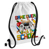 Backpack pouch GYMBAG white, with pocket (40x48cm) & thick cords