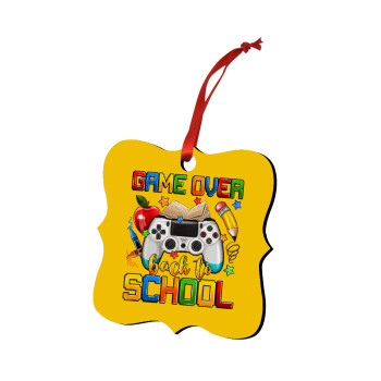 GAME OVER, Back to the School, Christmas ornament polygon wooden 7.5cm