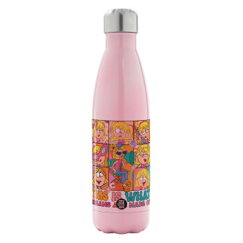 This Is What Dreams Are Made Of Lizzie Mcguire, Metal mug thermos Pink Iridiscent (Stainless steel), double wall, 500ml