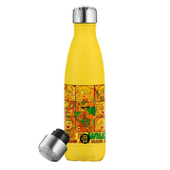 This Is What Dreams Are Made Of Lizzie Mcguire, Yellow Stainless Steel Metallic Thermos, double-walled, 500ml