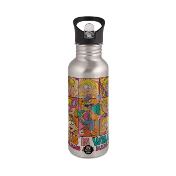 This Is What Dreams Are Made Of Lizzie Mcguire, Water bottle Silver with straw, stainless steel 600ml